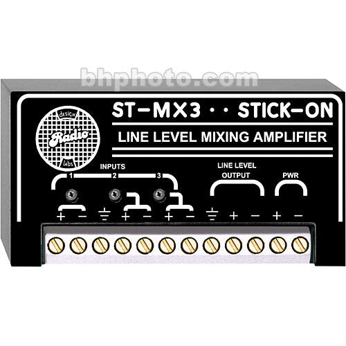 RDL ST-MX3 Mezclador de Audio 3 Canales Entradas Línea montaje adhesivo