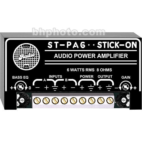 RDL ST-PA6 Amplificador de Audio Mono 6W con Entradas Balanceadas y Montaje Adhesivo