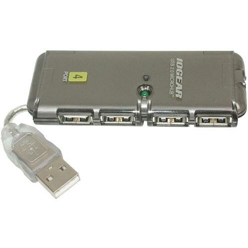 IOGEAR 4-Port USB 2.0 Micro Hub concentrador USB con adaptador de corriente