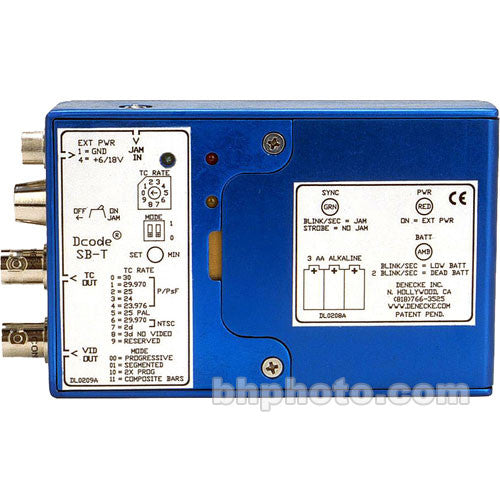 Denecke SB-T Generador y Lector de Time Code con Sincronización Tri-Level HD PAL NTSC