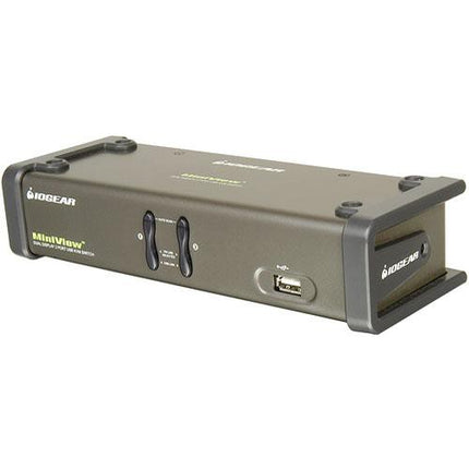 IOGEAR Dual View GCS1742 Switch KVM USB 2 Puertos Soporte Doble Monitor Cable 6ft