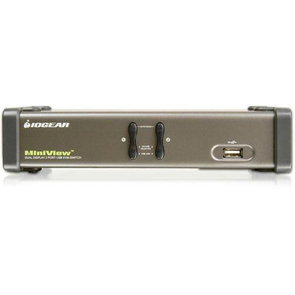 IOGEAR Dual View GCS1742 Switch KVM USB 2 Puertos Soporte Doble Monitor Cable 6ft