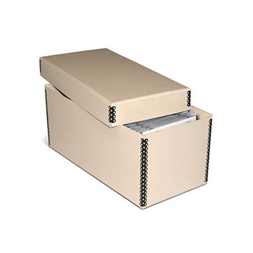 Print File MECD55TAN Caja de almacenamiento para CD DVD con borde metálico 2 piezas