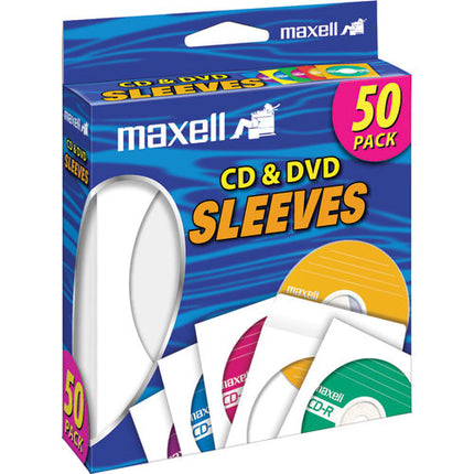 Maxell CD-400 Fundas de Papel Blancas para CD DVD con Ventana Pack 50