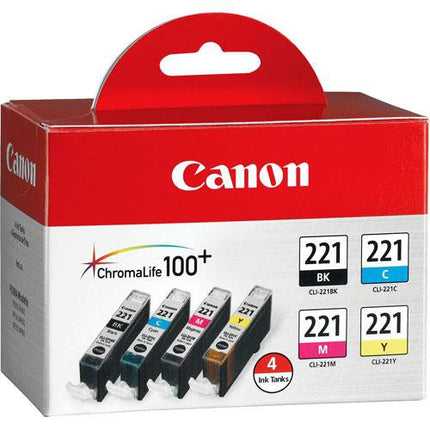 Canon CLI-221 Pack de Tintas Cuatro Colores para Impresoras PIXMA