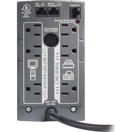 APC Back-UPS CS 500 Protector y Respaldo 300W 500VA 6 Salidas Negro