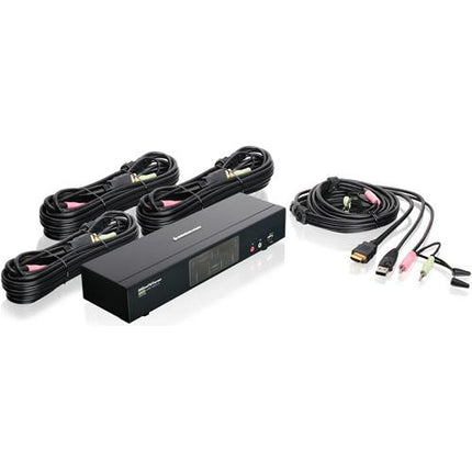 IOGEAR Switch Multimedia KVMP HDMI 4 Puertos con Audio USB