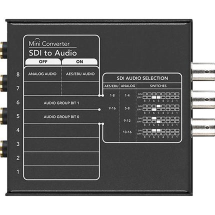 Blackmagic Design SDI a audio mini convertidor con conmutación automática y fuente de alimentación