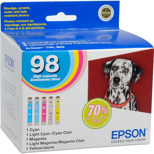 Cartuchos de tinta Epson 98 alta capacidad Claria para Artisan 700 800