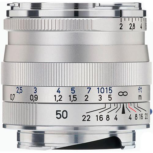 ZEISS Planar T* 50mm f/2 ZM Lente Leica M-Montura Placa 43mm Plata