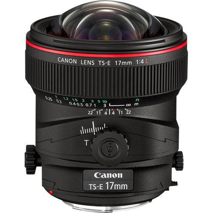 Objetivo Canon TS-E 17mm f/4L objetivo tilt-shift apertura f/4 a f/22 y desplazamiento ±12mm con estuche blando