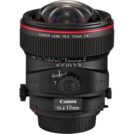 Objetivo Canon TS-E 17mm f/4L objetivo tilt-shift apertura f/4 a f/22 y desplazamiento ±12mm con estuche blando