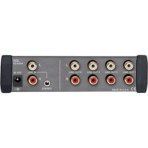 RDL EZ-ADA4 Amplificador de Distribución de Audio Estéreo con Diseño Compacto y Entrada 3.5mm