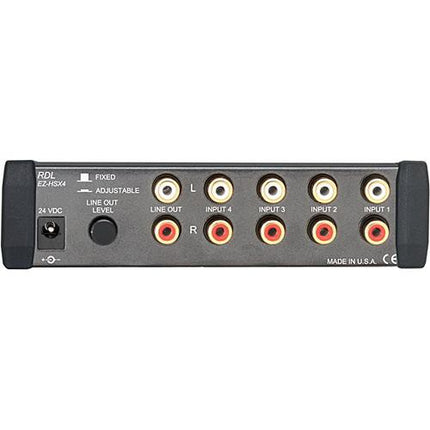 RDL EZ-HSX4 con 4 Entradas de Audio y Amplificador para Auriculares 1/4" y Mini