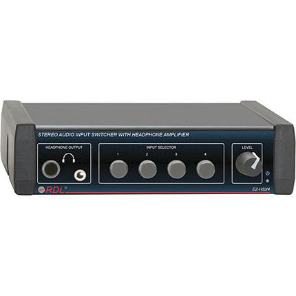 RDL EZ-HSX4 con 4 Entradas de Audio y Amplificador para Auriculares 1/4" y Mini