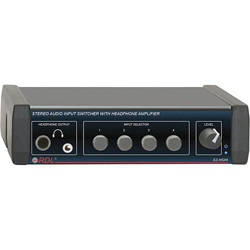 RDL EZ-HSX4 con 4 Entradas de Audio y Amplificador para Auriculares 1/4" y Mini