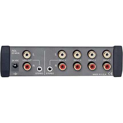 RDL EZ-MX4L Mezclador Estéreo 4 Canales Nivel Línea con Medidores LED