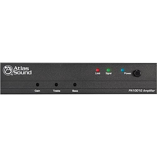 AtlasIED PA1001G Amplificador Mono Canal 100W 70/100V Montaje en Poste 1 RU Mixer 2 Fuentes