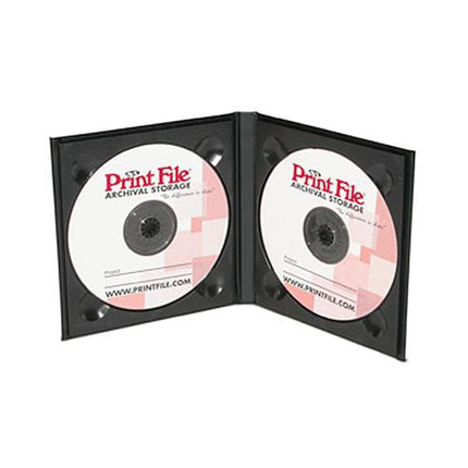 Print File CD2H Folio para CD DVD con cubierta negra y capacidad 2 discos