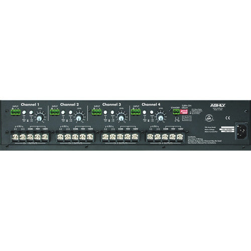 Ashly TRA-4150 Amplificador de Potencia Rack 4 Canales 150W 70V Transformer