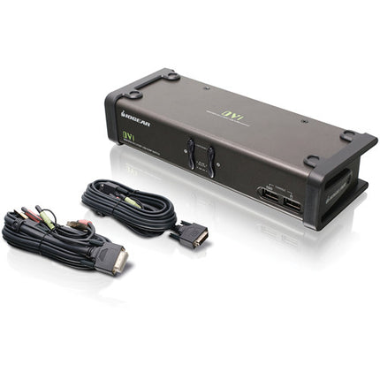 IOGEAR GCS1102 Switch KVMP USB DVI 2 Puertos Audio Cables 1920x1200 1.8m