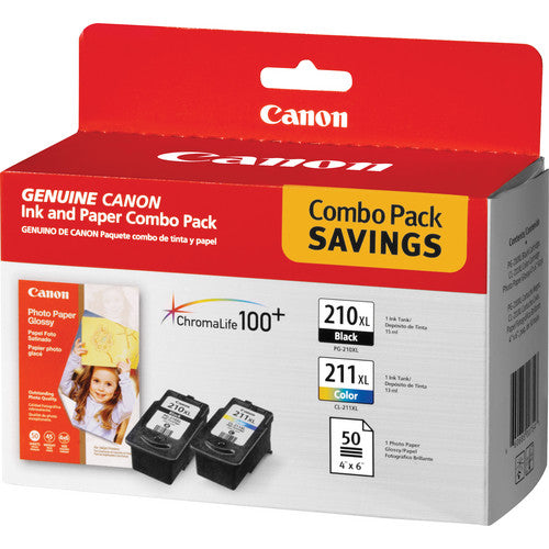 Canon PG-210XL Negro CL-211XL Color Tintas y Papel para PIXMA