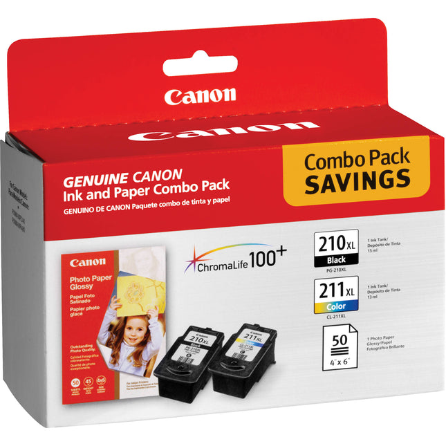 Canon PG-210XL Negro CL-211XL Color Tintas y Papel para PIXMA