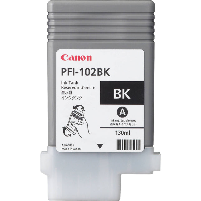 Canon PFI-102BK Tanque de Tinta Negra 130 ml para impresoras iPF500 a iPF765