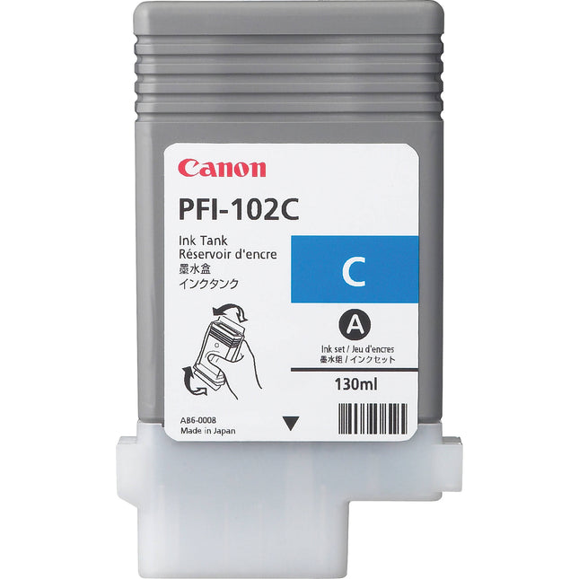 Canon PFI-102C Tanque de Tinta Cyan 130 ml para Impresoras iPF500-765
