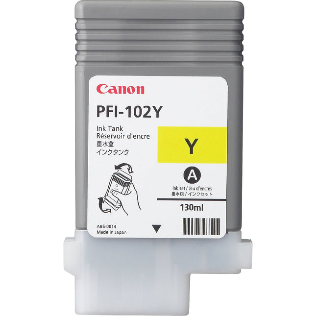 Canon PFI-102Y Depósito de Tinta Amarilla Capacidad 130 ml para iPF500-765