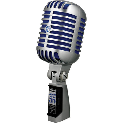 Shure Super 55 Micrófono Dinámico Supercardioide Respuesta 60Hz-17kHz Chrome Azul