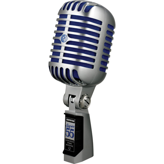 Shure Super 55 Micrófono Dinámico Supercardioide Respuesta 60Hz-17kHz Chrome Azul