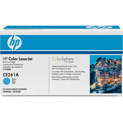 Cartucho de tóner HP CE261A cian para impresoras HP Color LaserJet CP4020 CP4520
