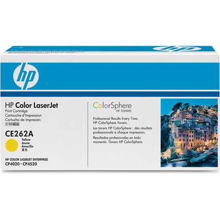 Cartucho de tóner HP CE262A amarillo para impresoras Color LaserJet CP4020 y CP4520