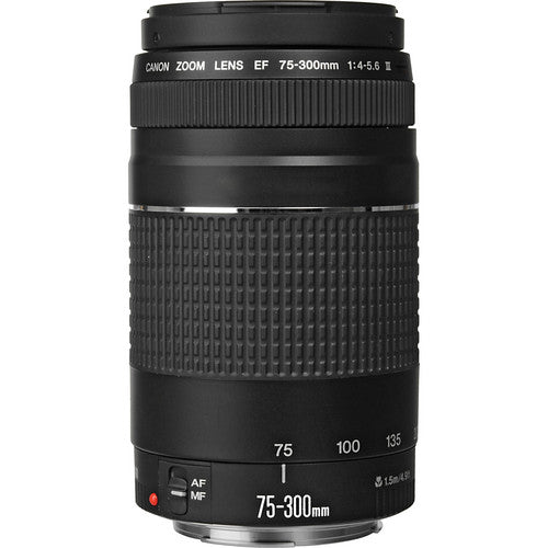 Objetivo Canon EF 75-300mm f4-5.6 III para cámara full frame con motor DC y diafragma de 7 hojas