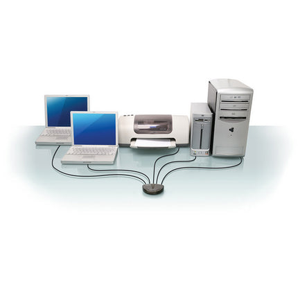 IOGEAR 4 Puertos USB 2.0 Switch Automático para Impresoras con Función Switch-Lock