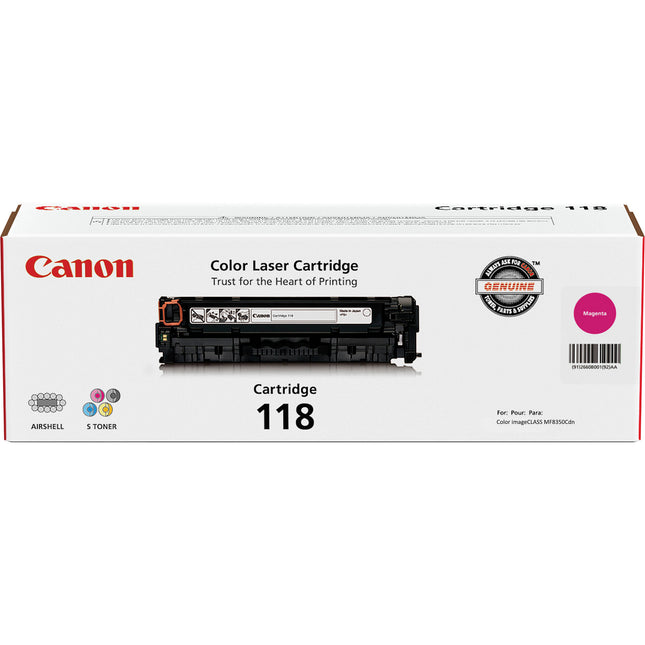 Cartucho de tóner Canon 118 Magenta para impresoras Color imageCLASS LBP7200Cdn y MF8350Cdn