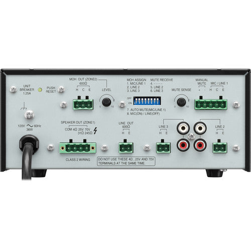 Toa Electronics BG-220 amplificador mezclador 20W 4 ohm 2 entradas RCA