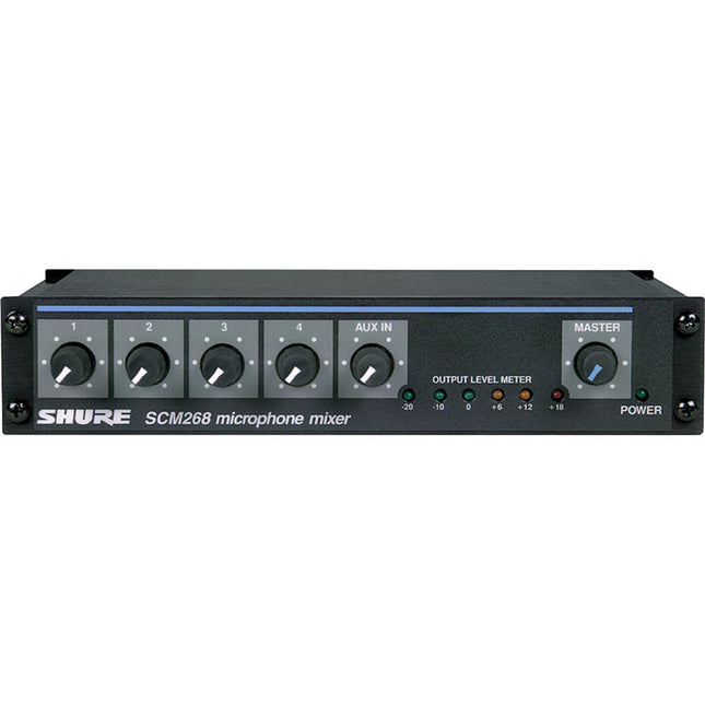 Shure SCM268 Mezclador de Micrófonos 4 Canales 4 Entradas XLR Compacto Rack