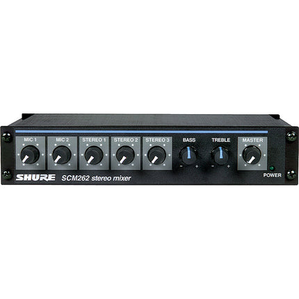 Shure SCM262 Mezclador Estéreo de Micrófonos 2 Entradas XLR 12V Phantom Power Rack Montaje