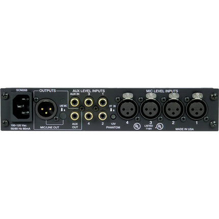 Shure SCM268 Mezclador de Micrófonos 4 Canales 4 Entradas XLR Compacto Rack