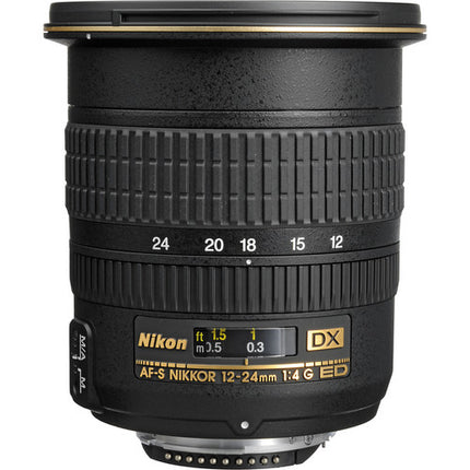 Nikon AF-S DX Zoom NIKKOR 12-24mm f4G IF-ED Objetivo angular F Mount con motor silencioso y apertura f4-f22