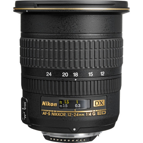 Nikon AF-S DX Zoom NIKKOR 12-24mm f4G IF-ED Objetivo angular F Mount con motor silencioso y apertura f4-f22