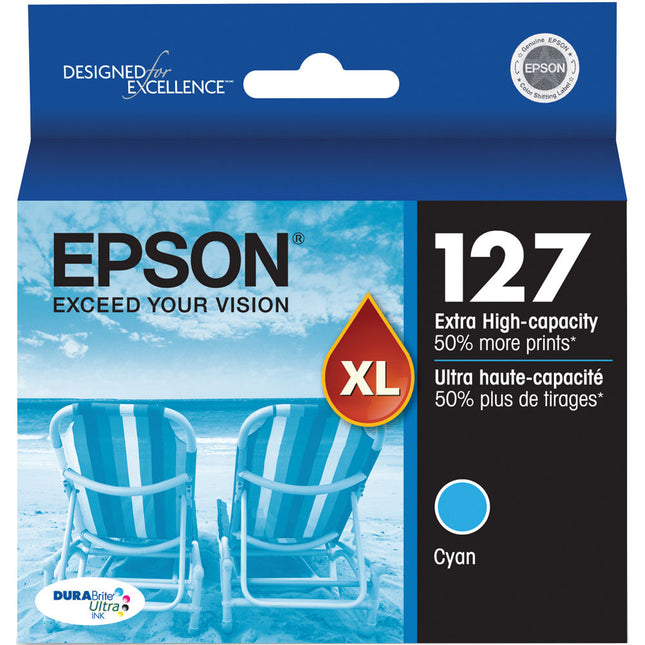 Epson 127 Cartucho de Tinta Cyan DURABrite Ultra Alta Capacidad para Impresoras WorkForce Stylus