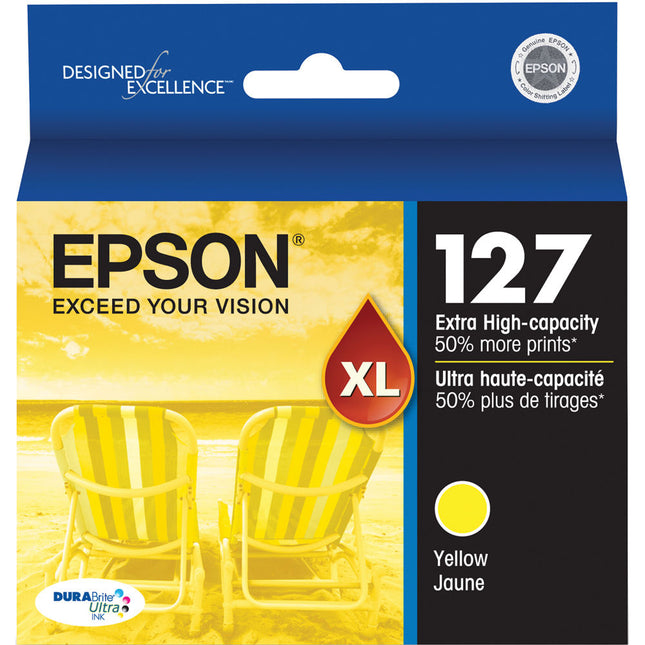 Cartucho de Tinta Amarillo Epson 127 Alta Capacidad DURABrite Ultra para Impresoras WorkForce y Stylus