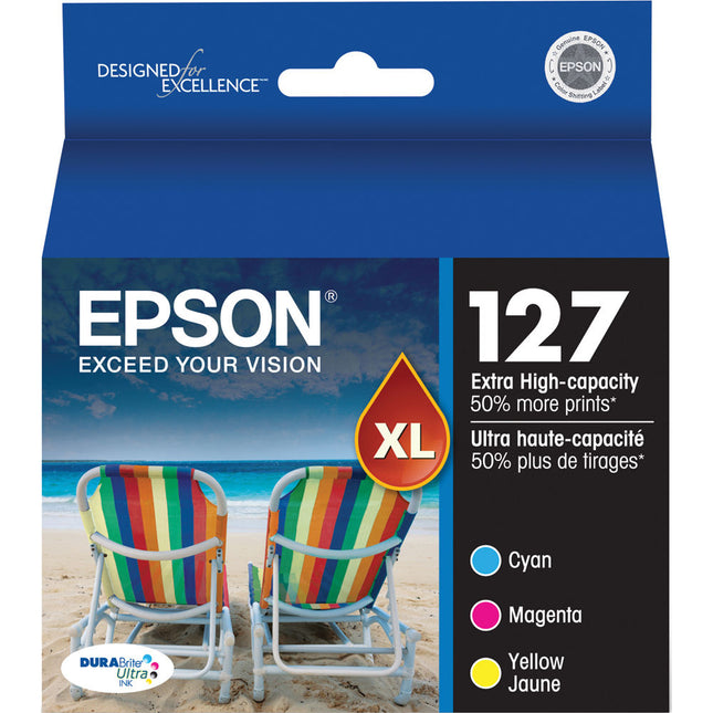 Epson 127 Cartuchos de tinta C M Y Alta Capacidad DURABrite Ultra 3 unidades