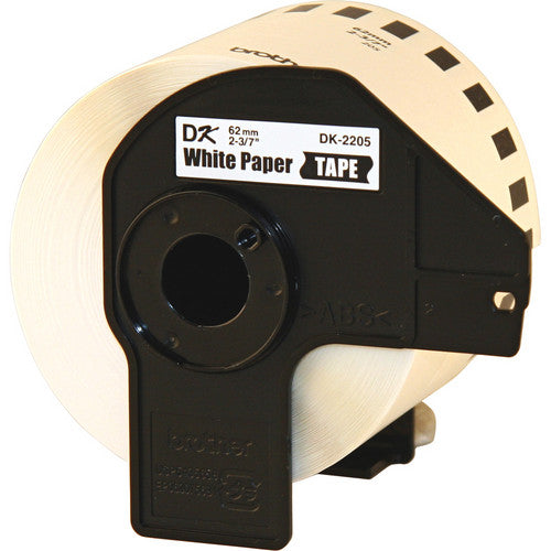 Brother DK-2205 Etiquetas Continuas en Papel Blanco 2.4" x 100' para Impresoras