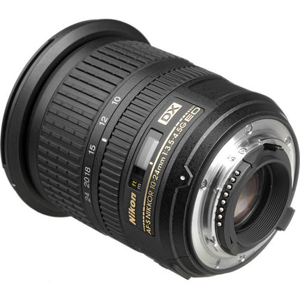 Nikon AF-S DX NIKKOR 10-24mm f3.5-4.5G ED objetivo angular 15-36mm funda suave y parasol