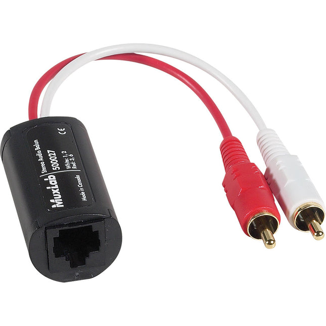 MuxLab Stereo Audio Balun Transmisión hasta 1524m para Audio Estéreo Análogo