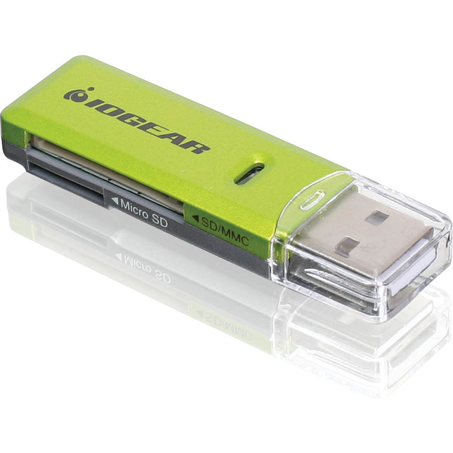 IOGEAR Lector y Grabador de Tarjetas SD microSD MMC USB 2.0 Verde